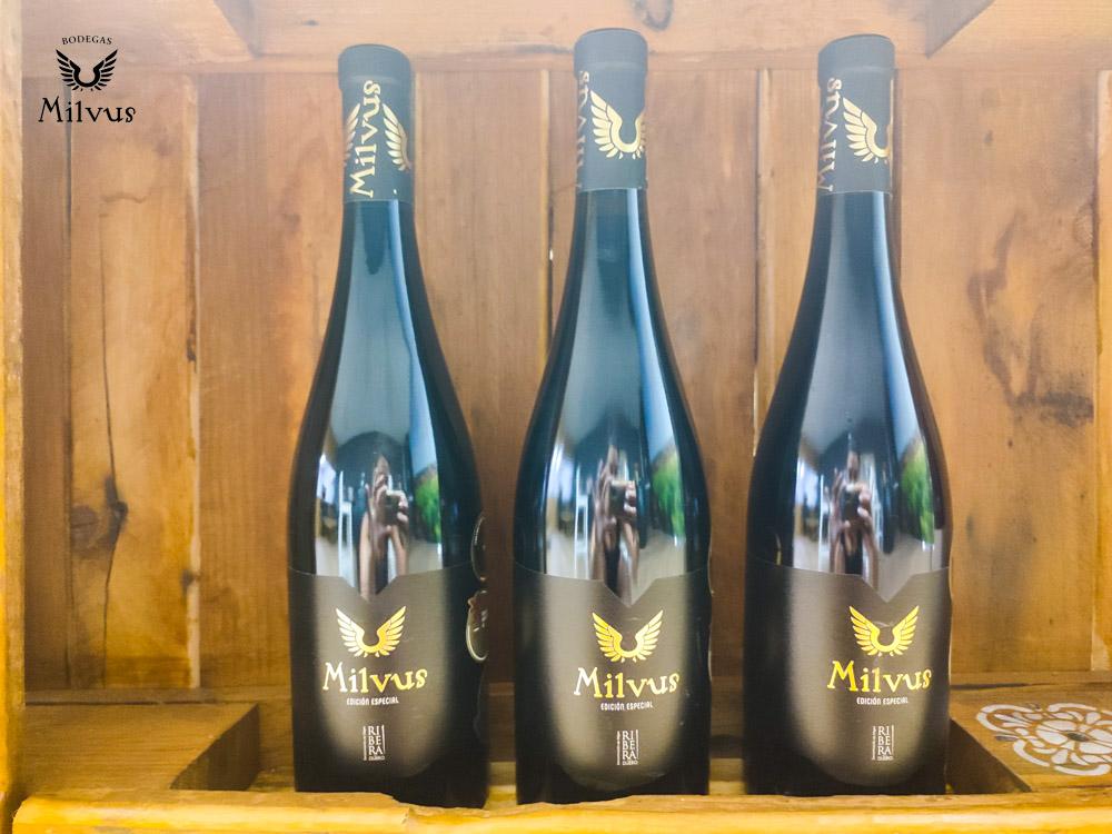 Botellas de vino MIlvus, vinos sostenibles Ribera del Duero
